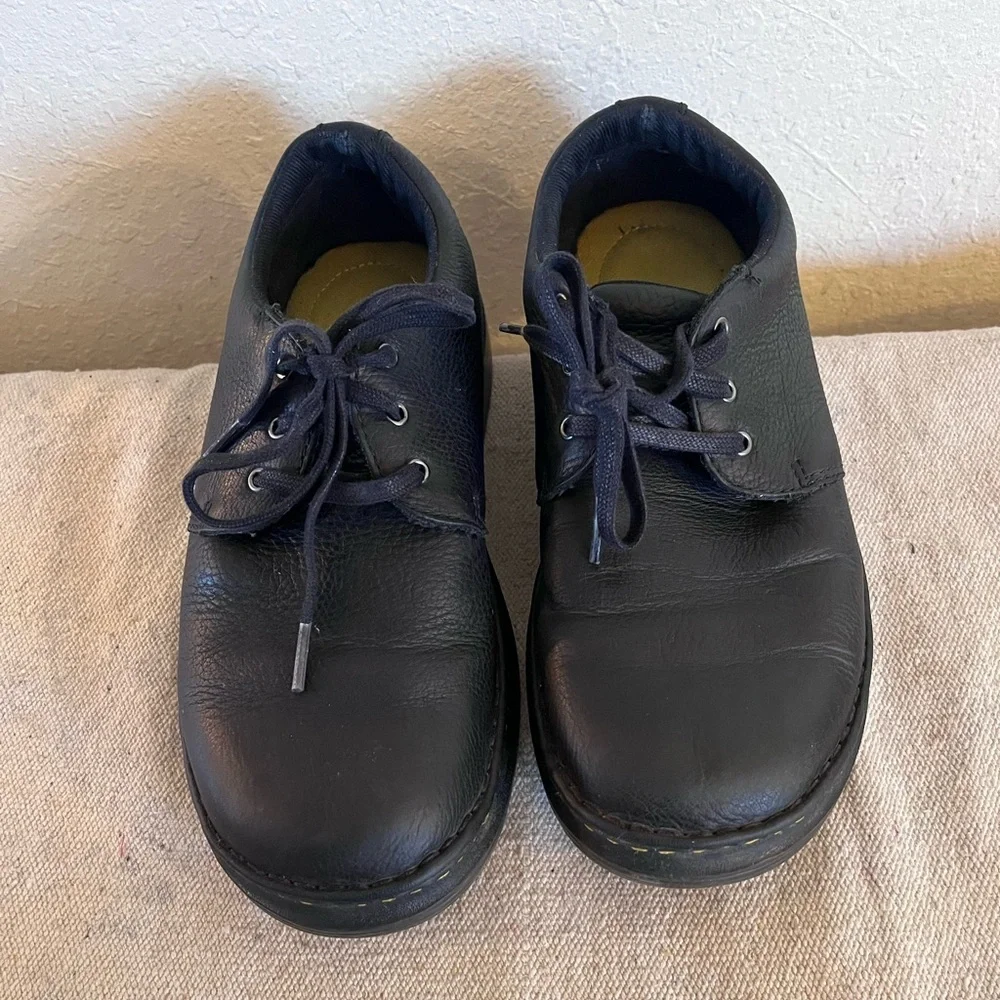 Dr Martens Unisex Black Leather Hazeldon Grizzly Shoes Sz M -7 W -8